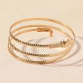 Alloy Spiral Armband Swirl Upper Arm Cuff Armlet Bangle Bracelet Egyptian Costume Accessory for Women Gold Silver Color. 