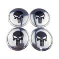 4Pcs/Set for Skull Logo Car Wheel Center Sticker Aluminum Alloy Tire Rim Hub Emblem Decoration for Jeep Mazda Honda Ford Volkswagen KIA Daewoo Lexus Subaru Land Rover. 