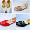 Premium Quality Soft Leather Half flat Full nagra Shoes Sandal For Women, less price nagra.
