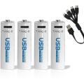 AiVR USB Rechargeable Batteries 4pc – AA – 2550 mWh. 
