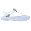 Summer Simple Butterfly Diamond Jelly Slippers Women's Shoes PVC Women's Flat Outdoor Casual Beach Transparent Crystal Sandals. 
