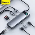 Baseus USB C HUB 8 in 1 Type C to HDMI-compat Type C HUB Dock for  USB C Splitter. 