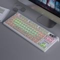 BOW Wireless Gaming Mechanical Keyboard Hot Swap RGB Bluetooth Keyboard Rechargeable Wired Keyboard With Multi-Function Knobs.