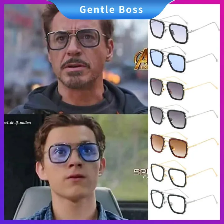 【beauty code store】(NEW)Edith Glasses Tony Iron Man Spider Sunglasses Women Men Metal Frame Eyeglasses
