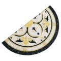 Semi-Circle Doormat, Anti Slip Marble Pattern Half Moon PVC Floor Mat,30X60cm.