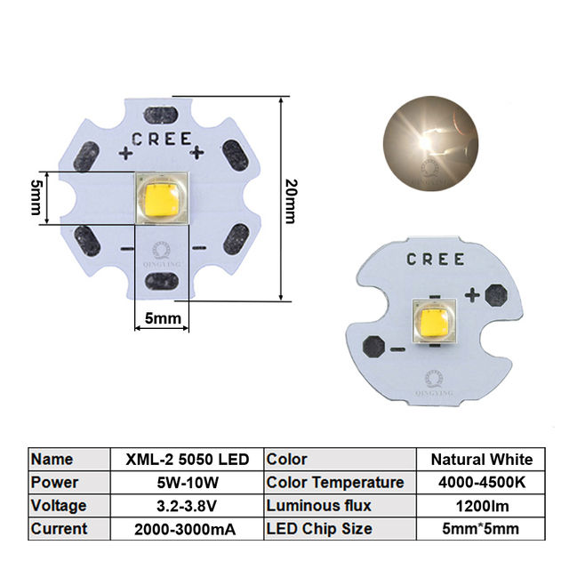 10pcs%205w-10w%205050%20Cree%20Xml2%20Xm-L2%20High%20Power%20Led%20Chip%2016mm%2020mm%203v%203.6v%20Diodes%20For%20Flashlight%20Car%20Accessories%20Headlamp%20-%20Image%202