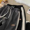 2024 Corduroy Striped Sweatpants Women Streetwear Thick Wide Leg Pants Y2K Harajuku High Waist Joggers Korean Baggy Trousers. 