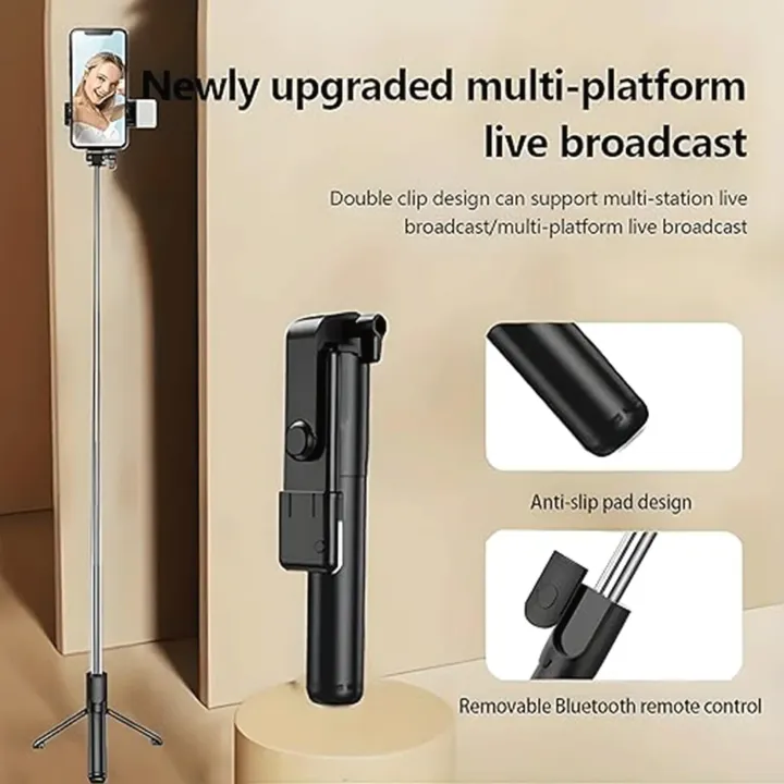 R1SL%20Premium%20Selfie%20Stick%20Tripod,%20180%20cm%20Extendable,%203%20Step%20LED%20Light%20with%20360%C2%B0%20Rotation,%20Wireless%20Remote,%20Rechargeable%20-%20Image%206