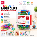 Deli E0024 Color Paper Clips 100 Pcs Assorted Colors Office & School Stationery.