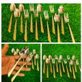 Tea & Fork Golden colour Spoon 12 peices Stainless steel. Dessert Spoon, Coffee Spoon, Golden Teaspoon, Spoon Silverware. 12 Pcs cutlery set. 