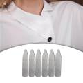 6Pcs Collar Stays Exquisite Wrinkle Metal for Uniform Engagement Daily 50mmx10mmx0.8mm. 