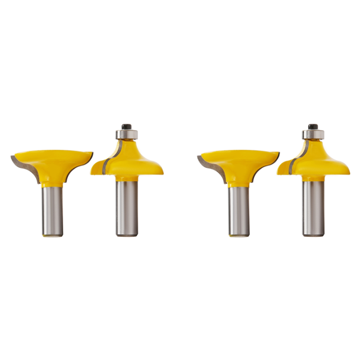 4 Pc 1/2 Inch Shank Entry Door for Long Tenons Router Bit Cutter Woodworking Bits Tenon Cutter for Woodworking