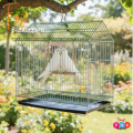 Code- 6057 - House Shape Bird Color Full metal wire cage for Foldable Pet Carrier/House  bird cage,bird accessories,bird food,bird toys,bird nest,bird harness,bird cage big size,bird feeder,bird house,bird cage decoration,bird cage big size steel,cage sm. 