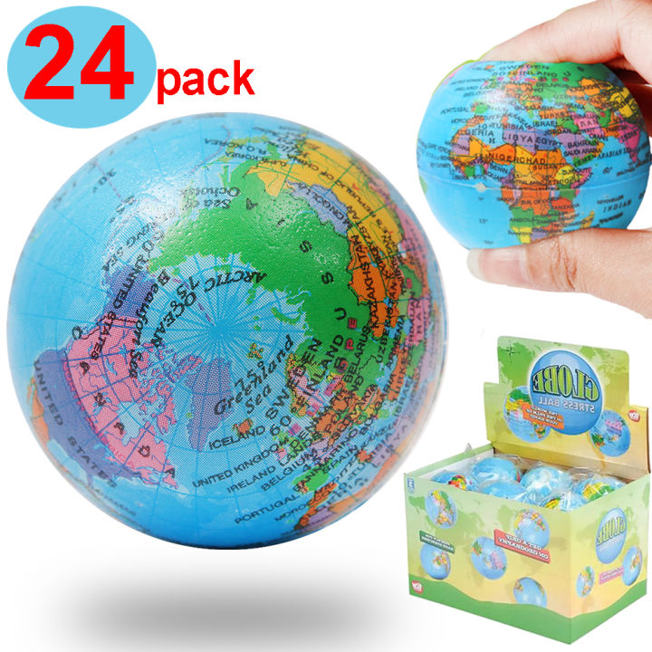 Earth Squeeze Balls Soft Foam Globe Stress Relief Squeeze Toys Hand Wrist Exercise Sponge Toy For Kids Adults Educational Gifts Vnce Lncei