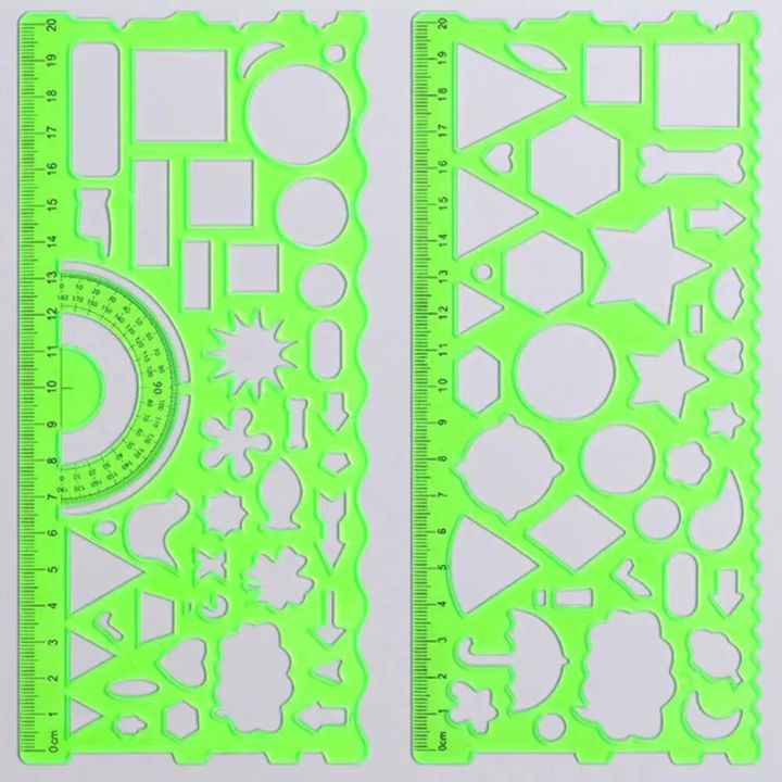 2Pcs%20Plastic%20Ruler%20Clear%20Scale%20Mini%20Study%20Multi%20Shaped%20Clear%20Hollow-out%20Drawing%20Ruler%20Drawing%20Ruler%20for%20Home%20-%20Image%203