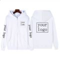 Your Own Design Brand Logo/Picture Custom Zip Up Hoodie Men Women Casual Personalized Sweatshirts Text Print DIY Zipper Jackets.