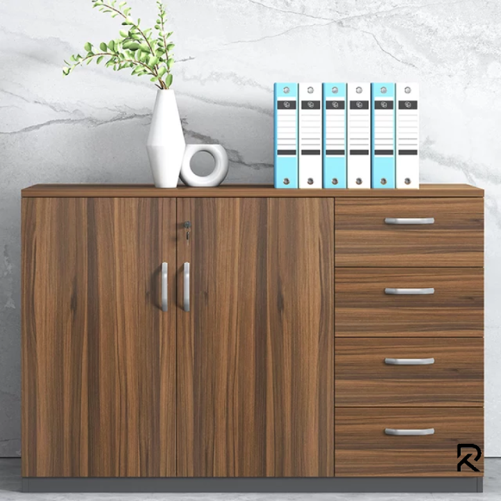 RK Modern and Trendy Engineered Wood  File Cabinets Solid Wood Frame Key Lock Horizontal File Cabinet & Kitchen Cabinet