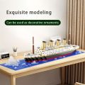 Titanic Boy High difficulty Giant Puzzle Assembly Microparticle Building Toy Cruise Model Ship Decoration Gift. 