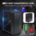 【Case Only】Mini ITX/M-ATX Computer Gaming PC Case RGB Cooling Fan USB Audio Interface PC Case for Home Office Pur.