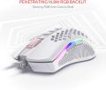 Redragon M808 Storm Lightweight RGB Gaming Mouse, 85g Ultralight Honeycomb Shell - 12,400 DPI Optical Sensor - 7 Programmable Buttons - Precise Registration - Super-Lite Cable - White. 