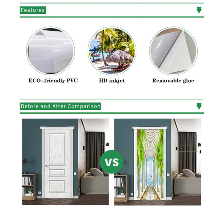 Migeet%203D%20Door%20Mural%20Door%20Sticker%20Removable%20Self%20Adhesive%20Wall%20Decal%20Removable%20Vinyl%20Door%20Art%20Decor%20for%20Home%20Decorations%20-%20Image%206