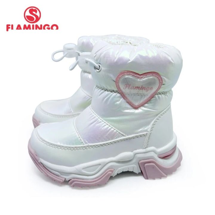 FLAMINGO Winter Wool Keep Warm Shoes Anti-slip Children High Quality Snow Boots for Girl Size 23-28