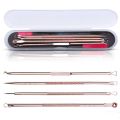 4pcs/set Blackhead Comedone Pimple Blackhead Remover Tool Spoon for Face Skin Care Tool Acne Removal Needles Facial Pore Cleaner.