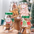 Christmas Tree Candy Jar Children'S Gift DIY Gift Candy Biscuit Snack Year Decoration Box Silver Cover.