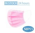 In Stock 10/50 Pcs Disposable Non-woven 3-layer Face Mask Anti Dust Breathable Mask Elastic Earband Adult Black Protective Masks.