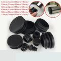 Black Round Plastic Blanking End Cap Tube Pipe Inserts Plug Bung Insert Stopper For Chair Leg Pipe tapon tubo redondo.