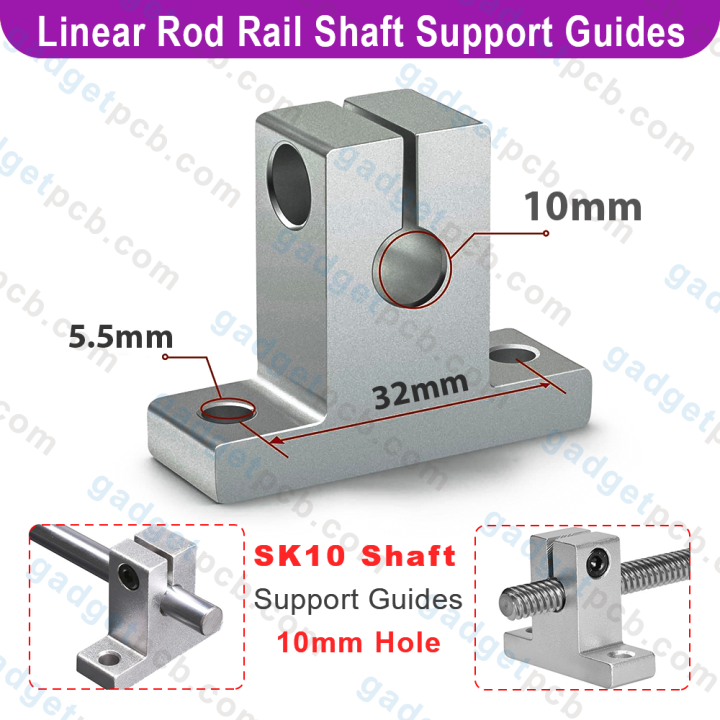 SK10 Linear Rod Rail Shaft Support Linear Motion Guides 10mm Bore for ...