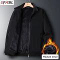 Autumn Winter Jacket Men Thicken Fleece Lined Warm Coats Men Social Jackets for Men Casual Business Office Dress Coat Male 3XL. 