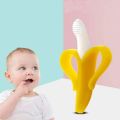 Baby Teether Toys BPA Banana Teething Ring Silicone Chew Dental Care Toothbrush Nursing Beads Gift For Infant. 