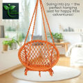 Round Cotton Swing Chair/Jhula – Handmade Hanging Hammock for Balcony, Indoor & Outdoor (100kg Capacity).