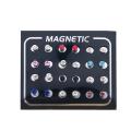 12Pairs/Set Unisex Rhinestone Inlaid Magnetic Stud Earrings Non Piercing Jewelry. 