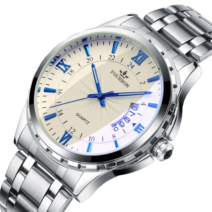FOURRON%20Fashion%20Watch%20For%20Men%20Business%20Luminous%20Calendar%20Stainless%20Steel%20Strap%20Quartz%20Wristwatch%20688%20-%20Image%203