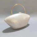 Pearl bead shaped acrylic clutch bag women designer evening party tote box purse 2023 new ivory handbag. 