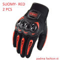 Motorcycle hand gloves Suomy Full Finger Protective Gloves With Touch Screen. Red. 