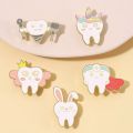 Cute Tooth Brooch Bow Tooth Doctor Screw Fruit Repairman Red Flag Unicorn Crown Healthy Tooth Badge Punk Metal Pins Jewelry Gift. 