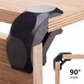 KOGEEK 8 PCS Wood Clamp Panel Connectors Right Angle Clip Set for Creative DIY Furniture Closet Table Storage Shelf, Hard Plastic Material Black.