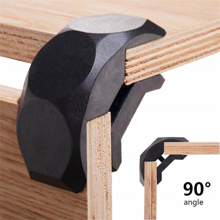 KOGEEK 8 PCS Wood Clamp Panel Connectors Right Angle Clip Set for Creative DIY Furniture Closet Table Storage Shelf, Hard Plastic Material Black