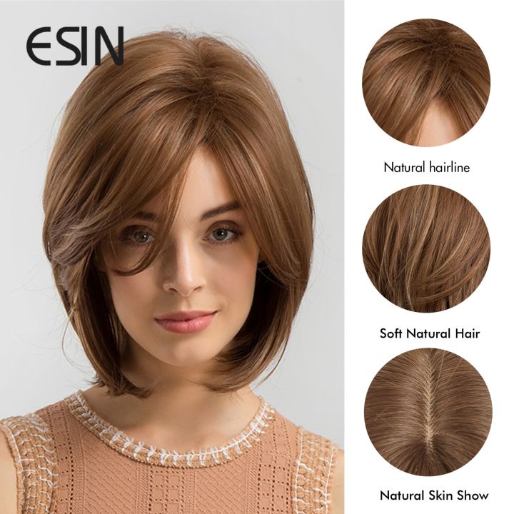 ESIN%20Synthetic%20Hair%20Medium%20Brown%20Straight%20Wigs%20for%20Women%20Wigs%20With%20Bangs%20Heat%20Resistant%20Party%20Daily%20Natural%20-%20Image%204