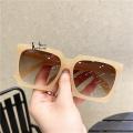 【linfang store】Square Women Vintage Oversized Sun Glasses Goggles Ladies Big Frames Sunglass UV400 White Green Eyewear.