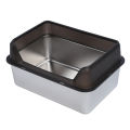 Stainless Steel Cat Litter Box Easy To Clean Odor Blocking Large Kitty Litter Box with Scoop for Big Cats. 