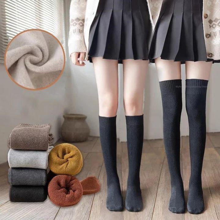 Women Winter Stockings Thermal Knee-socks Fashion Long Socks Women Autumn Winter Leg Warmer Girls Long Overknee Calf Socks
