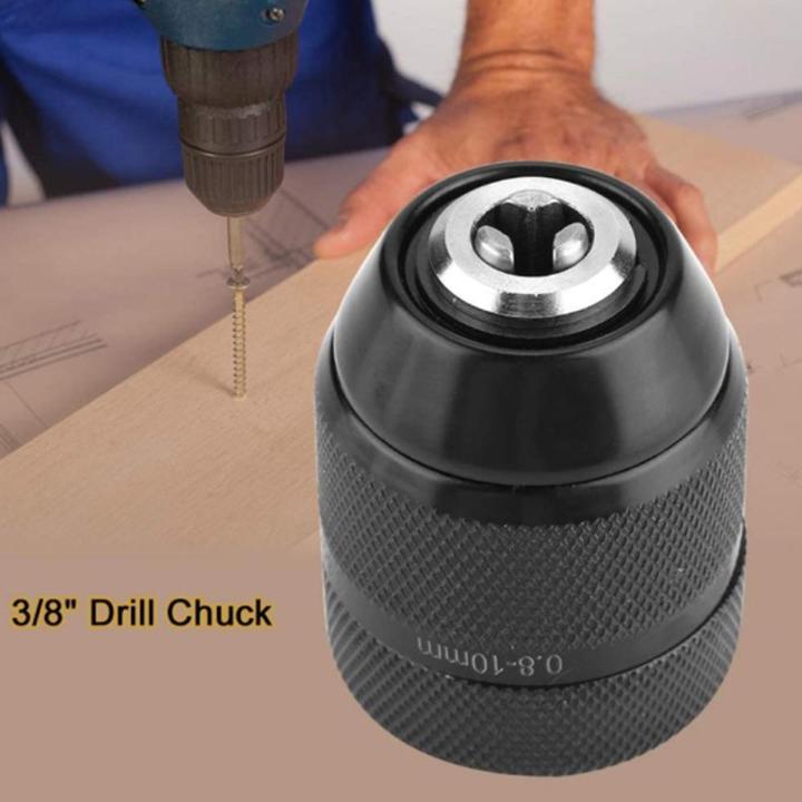 Keyless Drill Chuck 3/8 Thread 0.8mm-10mm locking function Metal Drill Chuck for Hand Electric Drill Nicle