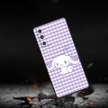 Case For Samsung S23 Galaxy S22 S21 S20 FE Ultra S10 S9 S8 Plus S10e Note 20Ultra 10Plus Cinnamoroll Pink Purple Checked Stripe. 