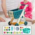 Kids Shopping Cart Trolley Set Learning Shopping Skills Interactive Playing Pretend Games Realistic.