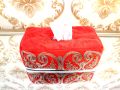 Tissue Box Holder/Cover Made By Pakistani Velvet Measurement Length 9.5 Inch Wide 5 Inch-Multicolored.