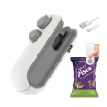 2IN1 Mini Sealing Machine USB Rechargable Heat Sealer Storage Bag Plastic Package Food Sealer Clip Bag Handheld Food Heat Sealer. 